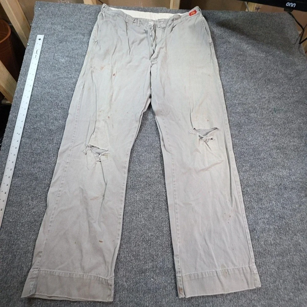 Dickies Khakis Pants Mens 40x30 Beige Relaxed Fit Casual Workwear Straight Leg